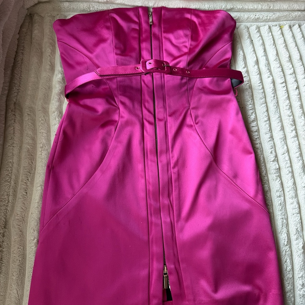 bebe Fuchsia Strapless Dress